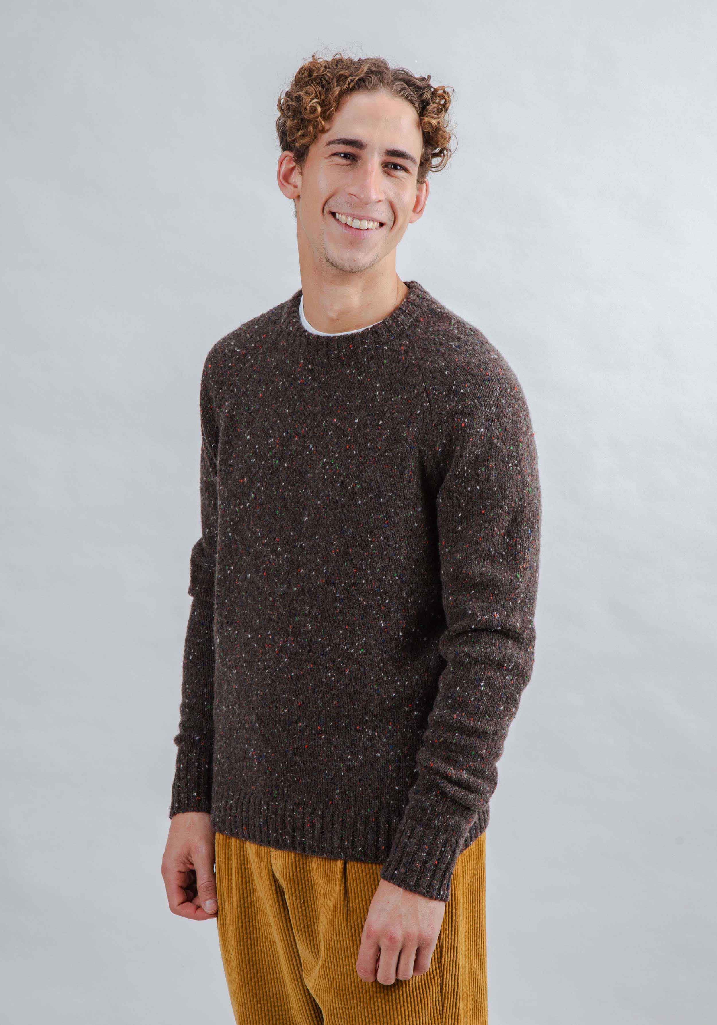 Brava Fabrics Strickpullover Wool Sweater Raglan Chocolate