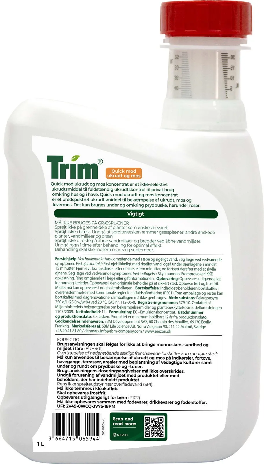 Trim® Quick mod ukrudt og mos koncentrat - 1l