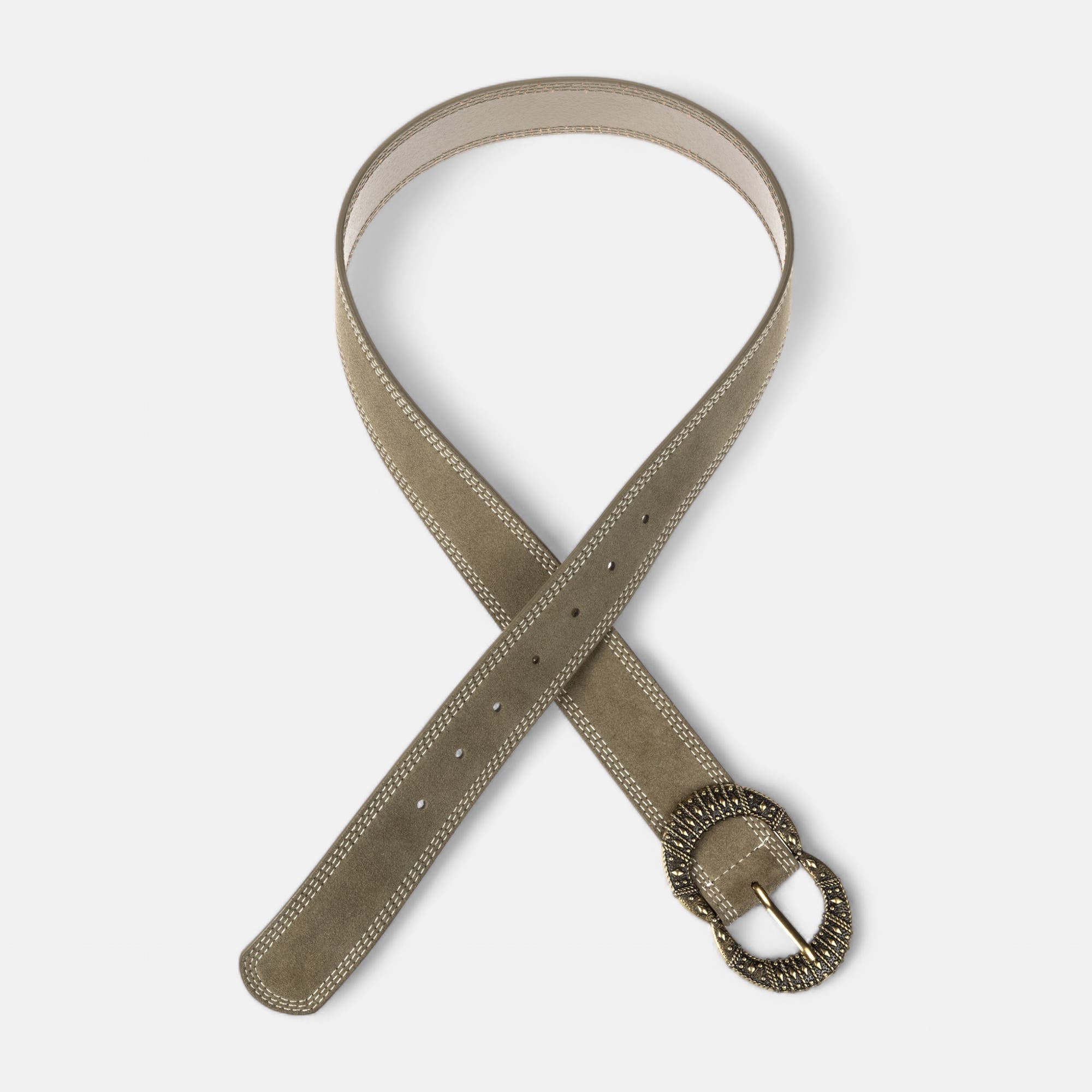 Ceinture en cuir kaki