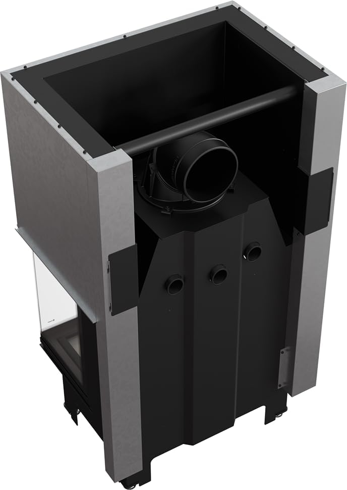 Kamineinsatz NBC 800/400 10 kW Ø 200 mit Schiebetür schwarz mit Türfeder