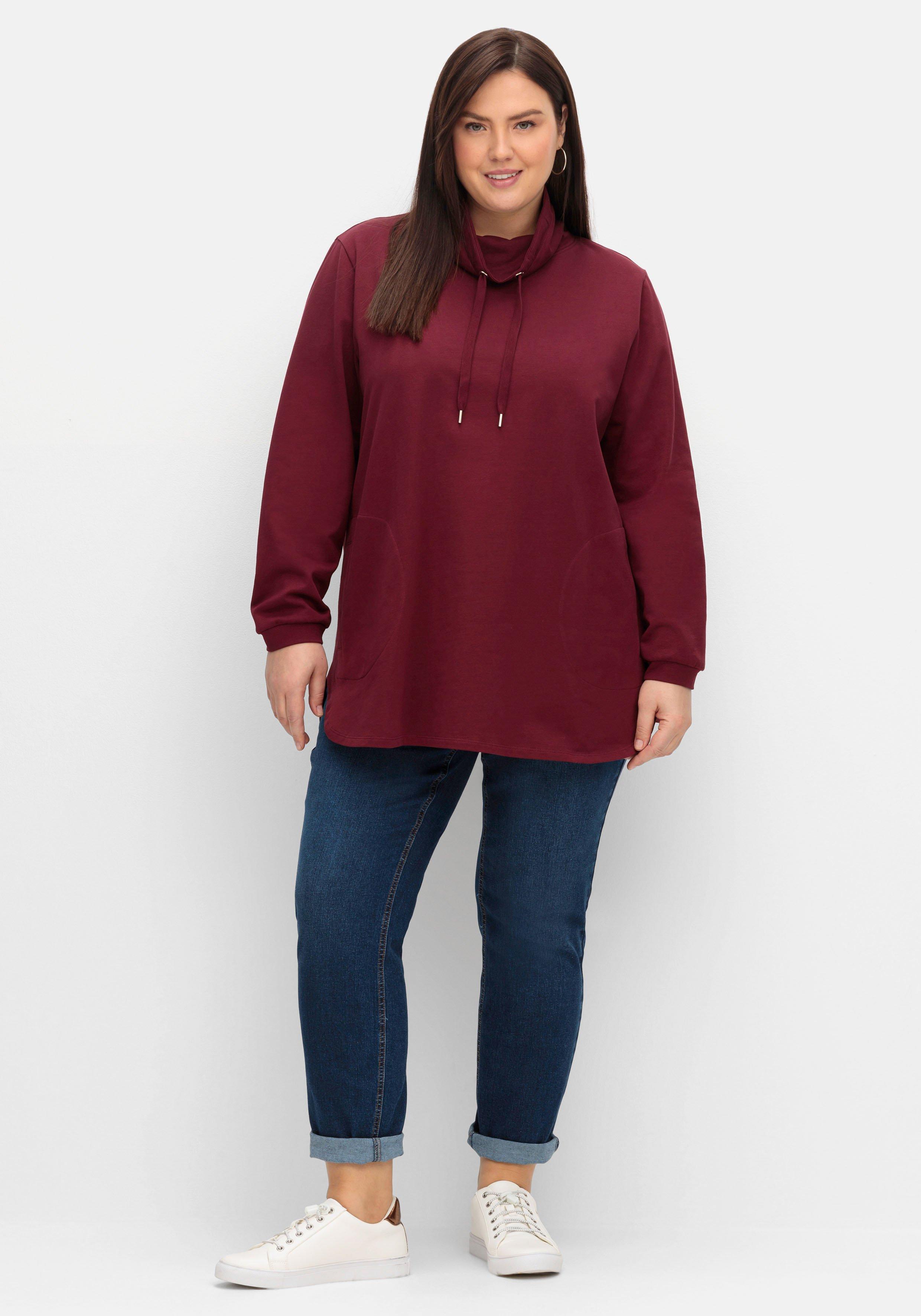 Sweatshirt mit hohem Kragen und Tunnelzug