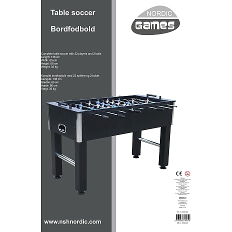 Nordic Games bordfodboldbord 86x65x136,5 cm