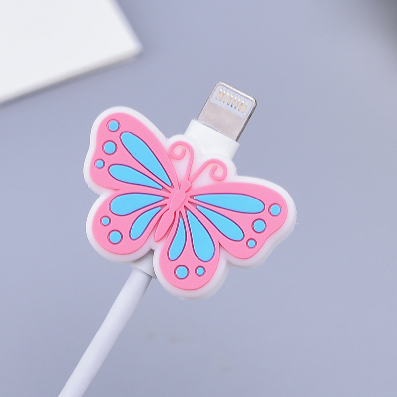 (5er Set) USB C / Lightning Kabel Bruchschutz / Halter / Kabelbeisser Insekten - Design 1