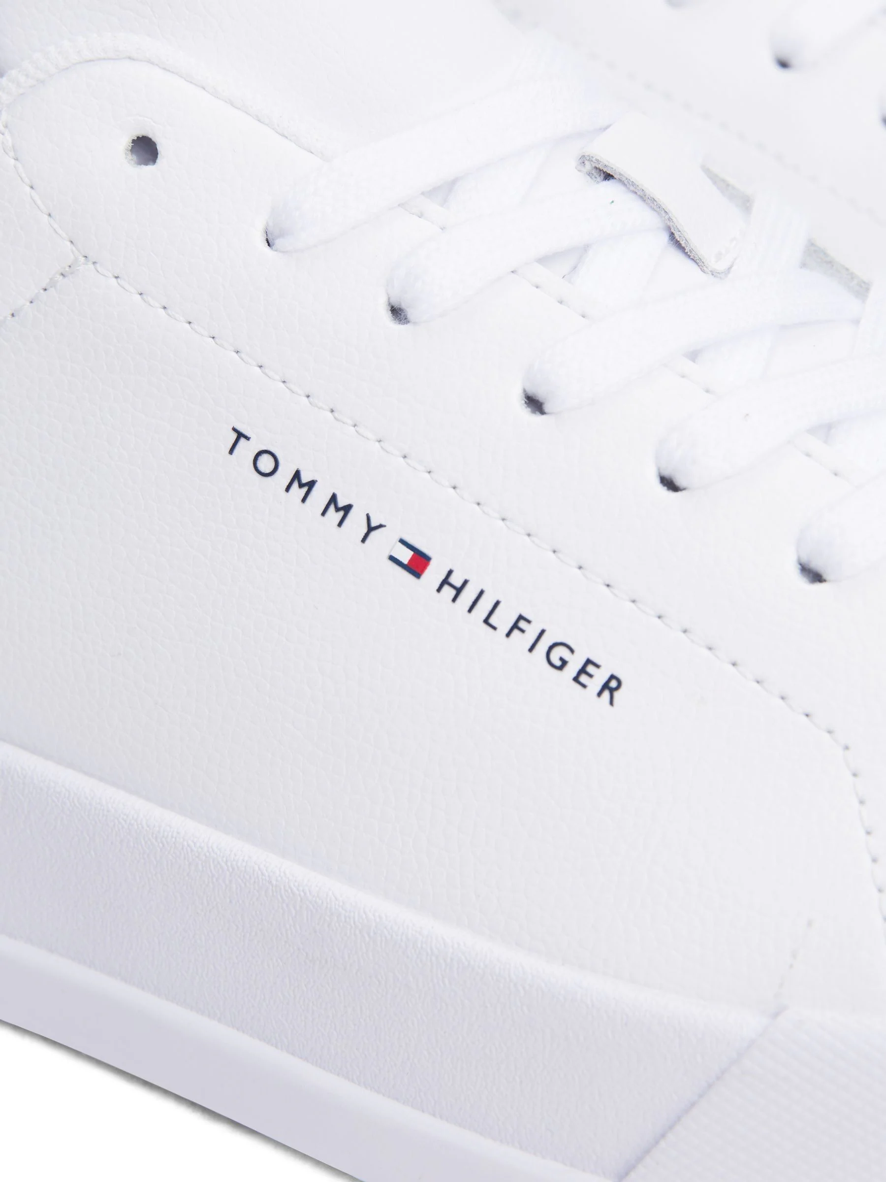 Wit - Tommy Hilfiger Court Essential Leather Trainers