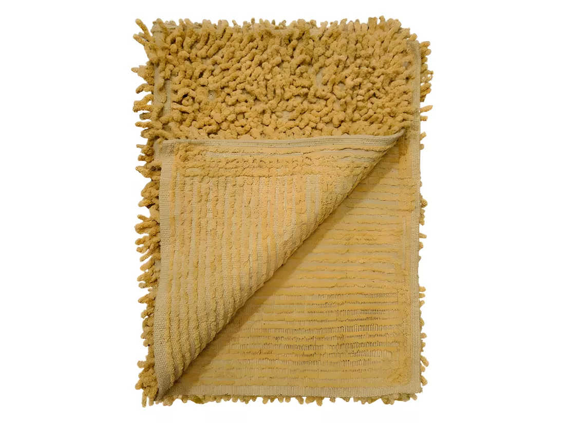 Lot 2 tapis de salle de bain 40 x 60 cm en coton moutarde - NAPOLEON