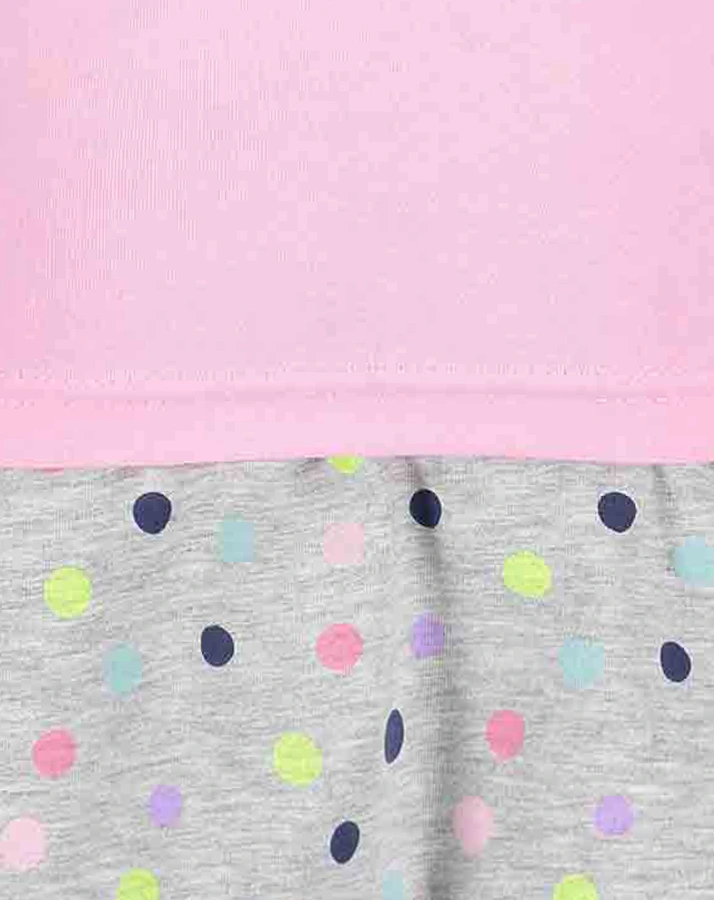 T-Shirt HAPPY DAYS mit Rock in rosa/grau