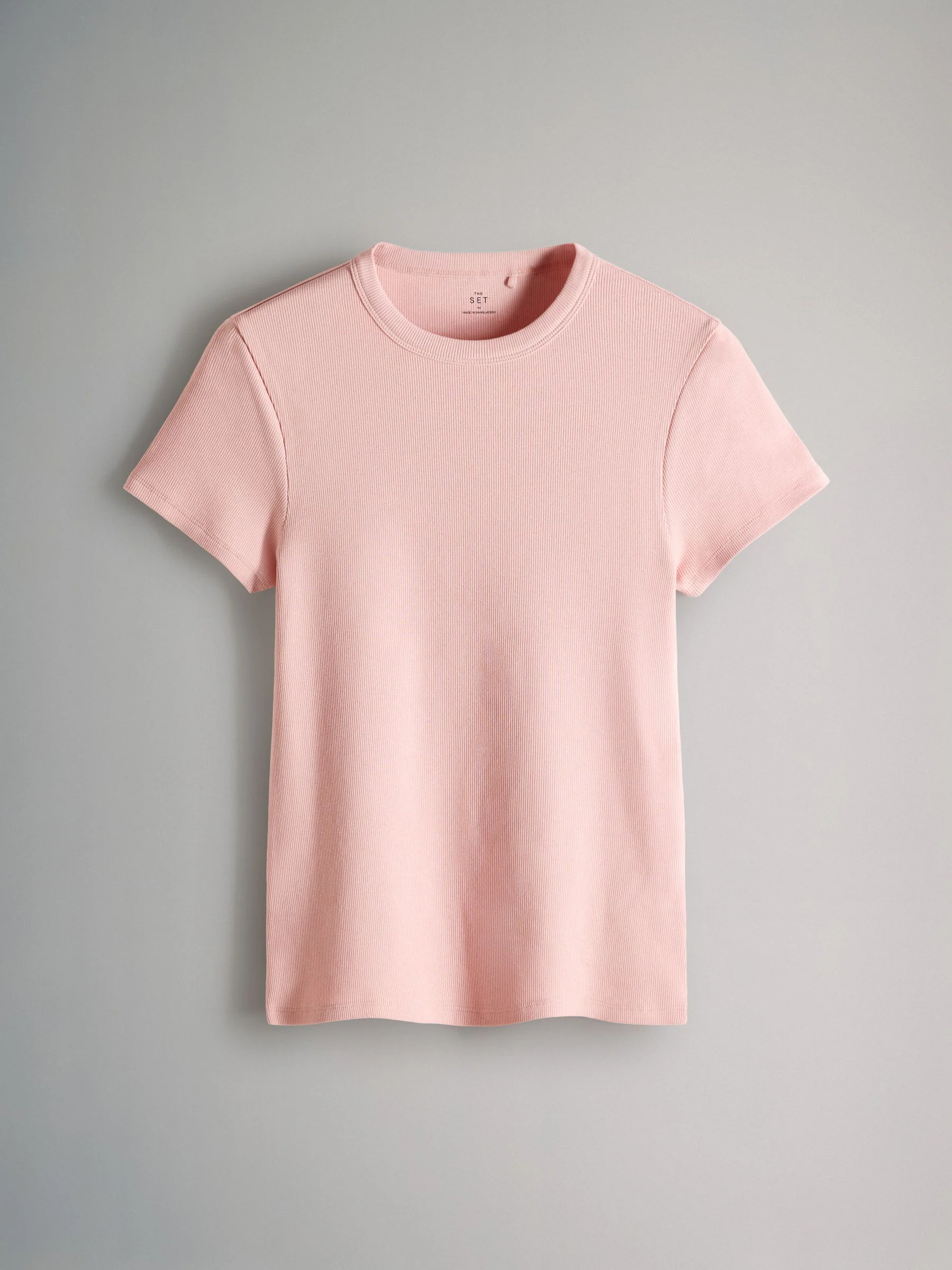 Taupe/roze/wit - The Set 3 Pack Korte Mouw Geribd T-shirt