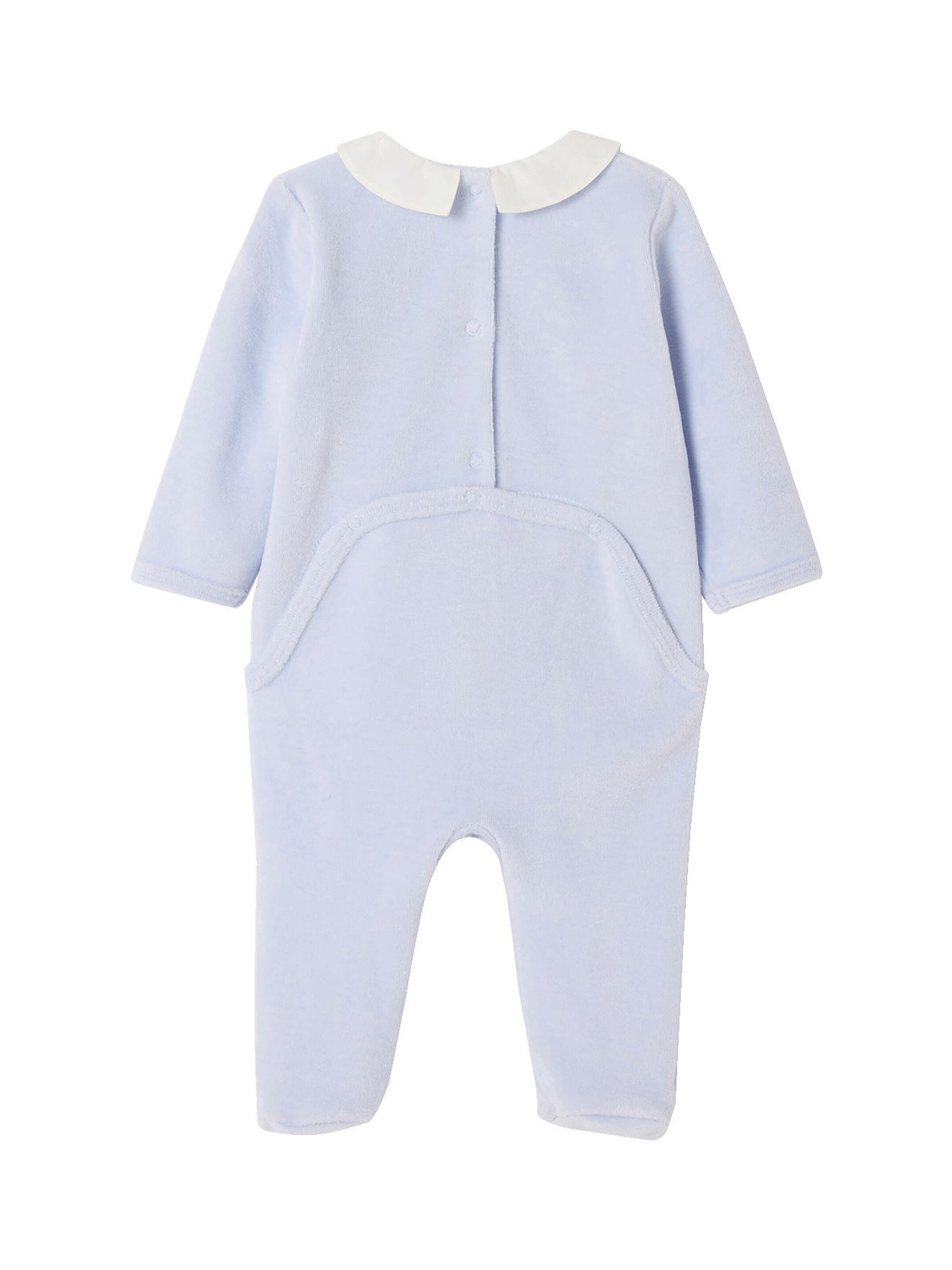 Envie de Fraise Bio-Kollektion: Baby Samt-Strampler himmelblau