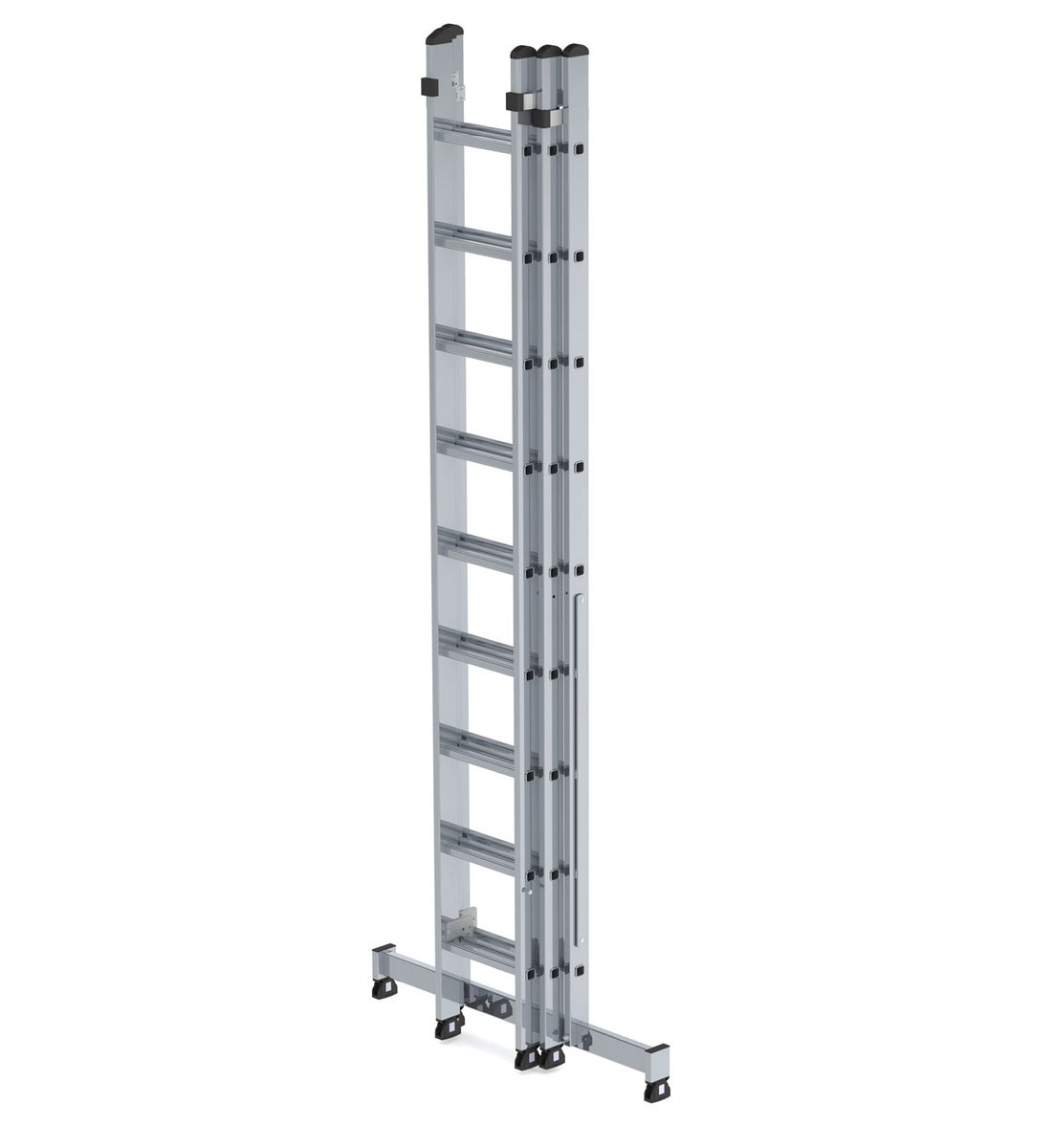 Munk multifunctionele ladder met Nivello® dwarsbalk, 3x9 sporten
