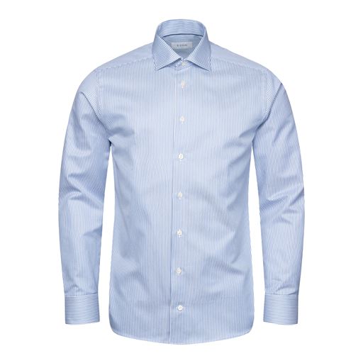 Eton Striped Signature Twill Contemporary Skjorte, Light Blue, 46