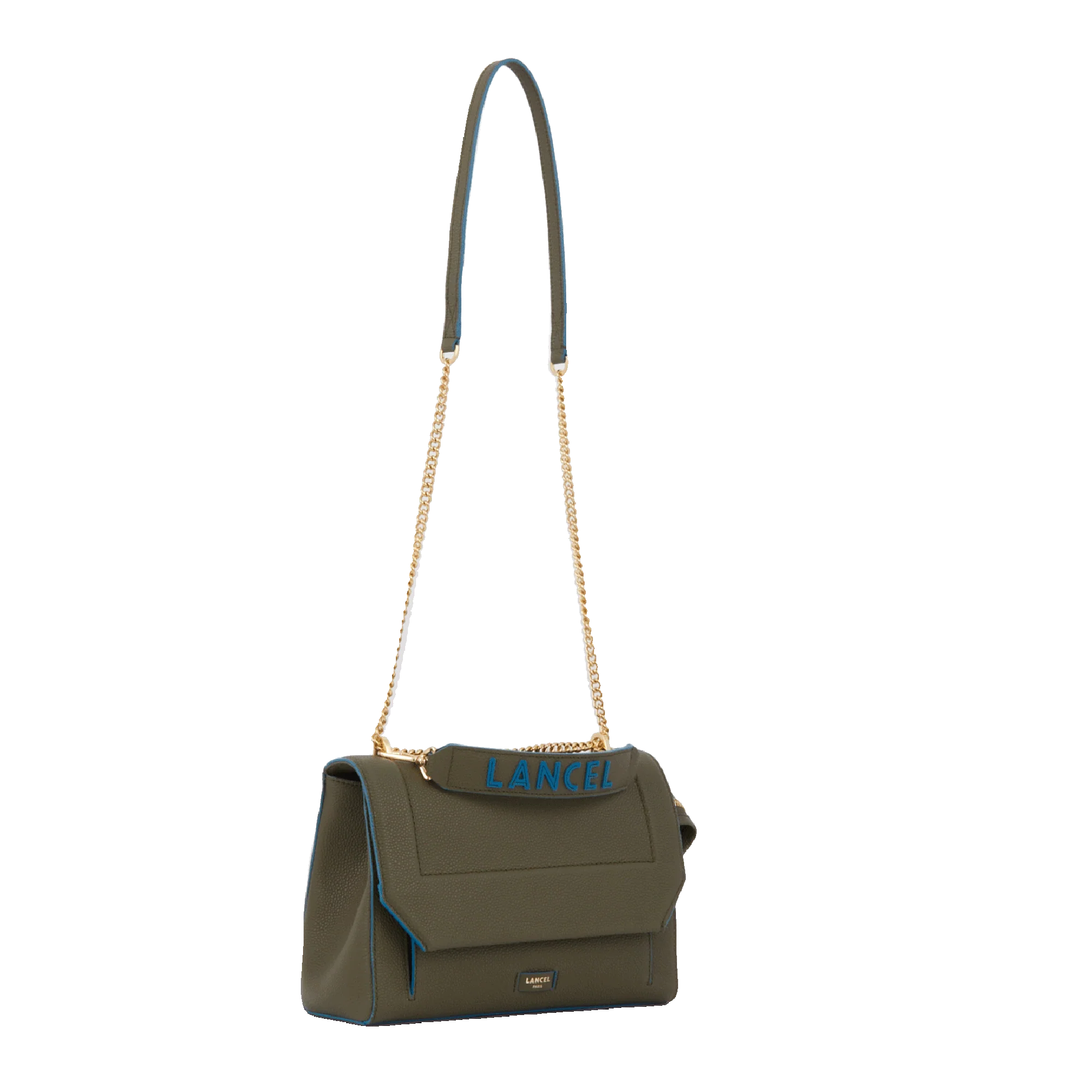 Sac rabat S Ninon de Lancel-Kaki fonce/Cobalt