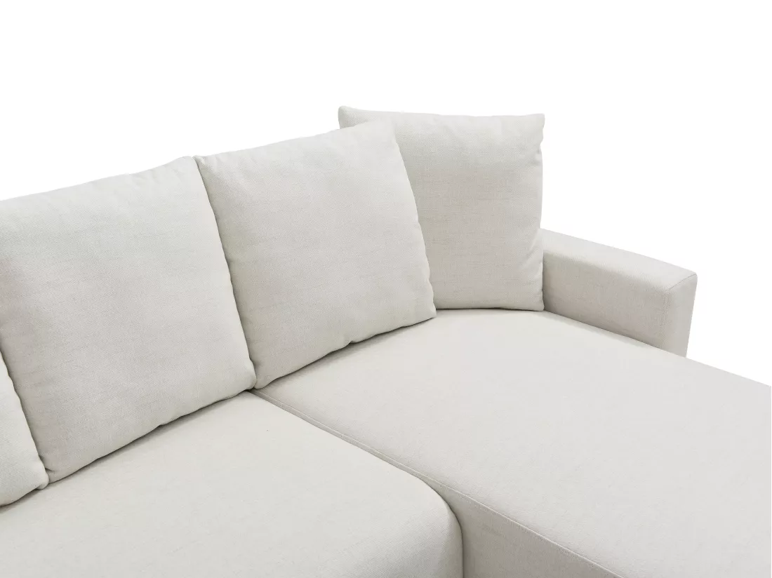 Canapé d'angle convertible et réversible en tissu beige LADAZIA II