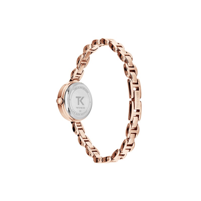 Montre femme analogique Trendy Kiss - Bracelet métal - Boitier empierré - Angèle