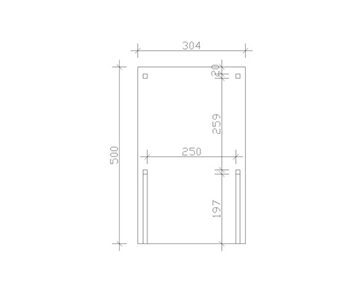 Enkele carport Konsta aluminium dakpanelen inclusief 2 inrijbogen en H-ankers 304x500 cm wit