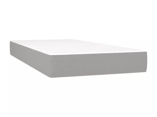 Sommier tapissier avec matelas et LED Gris clair 90x190cm Tissu