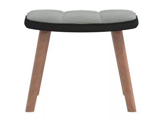 Chaise à bascule avec repose-pied Gris clair Velours et PVC