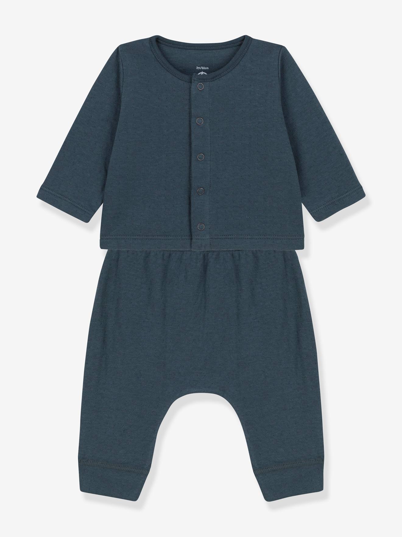 PETIT BATEAU Conjunto de 2 peças em algodão orgânico, cinza