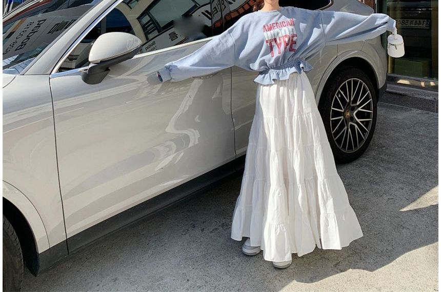 MIKIGA - Maxi-rok met elastische taille en lagen