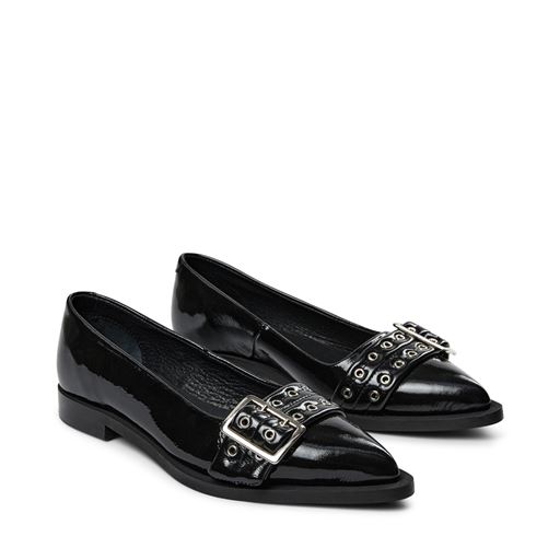 Pavement Saso Low Sko, Black Patent, 37