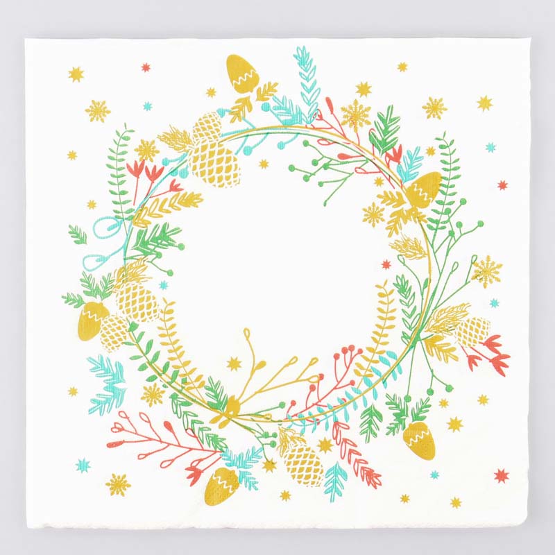 Lot de 20 serviettes 'Couronne de Fêtes'