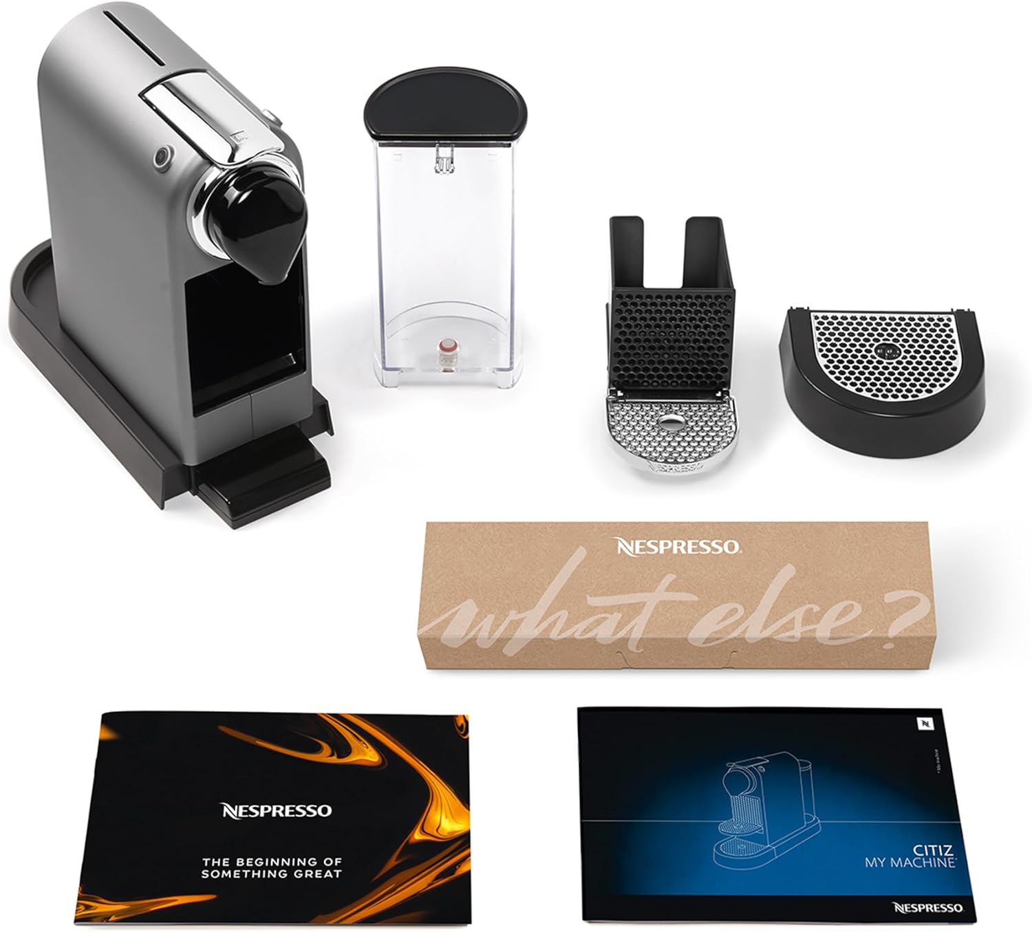 Nespresso Krups CitiZ Kaffeemaschine, freistehende Espressomaschine, automatische Abschaltung, 1 Liter Wassertank, 1260 Watt, silber, XN741B