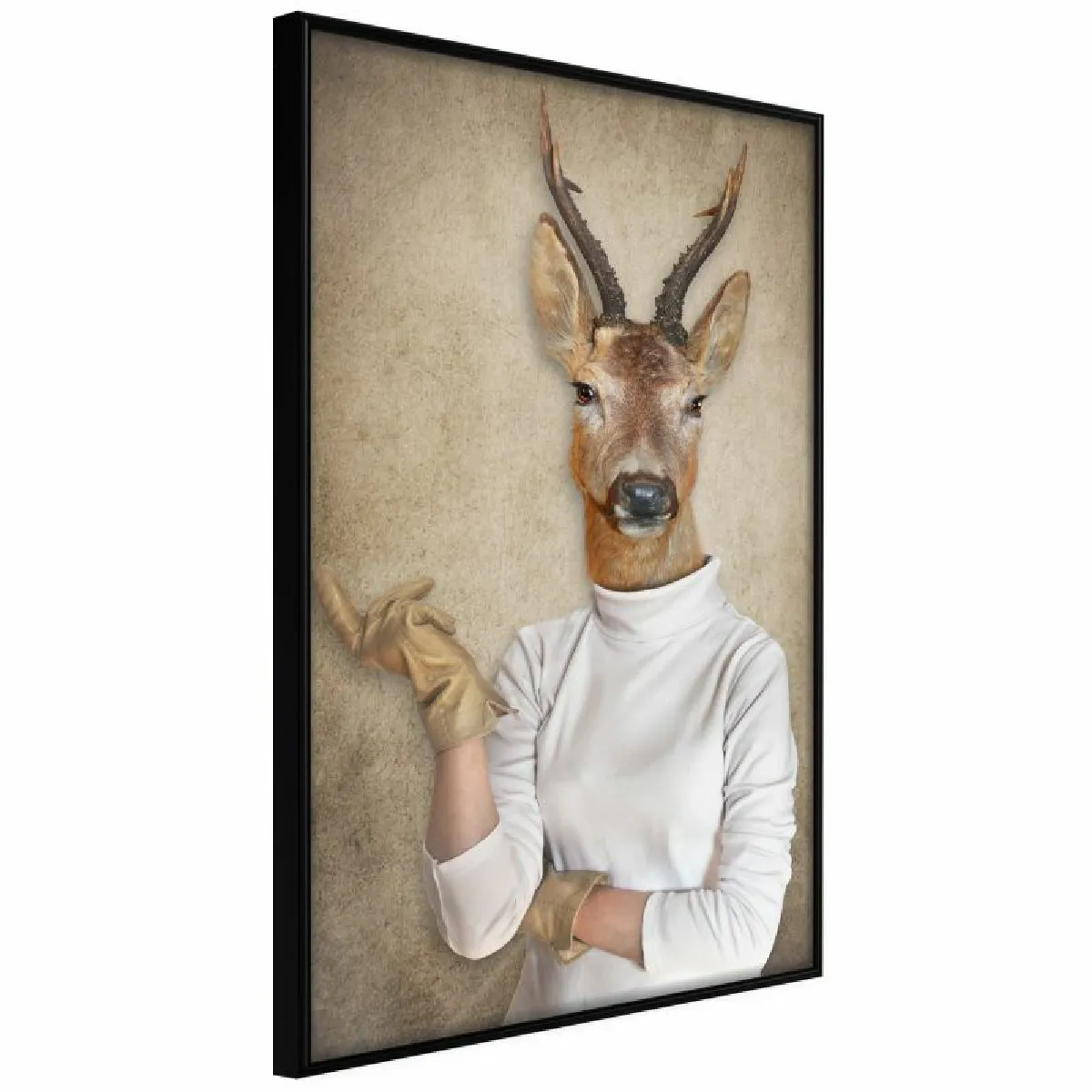 Paris Prix Affiche Encadrée Animal Alter Ego Capreolus - 20 x 30 cm Noir