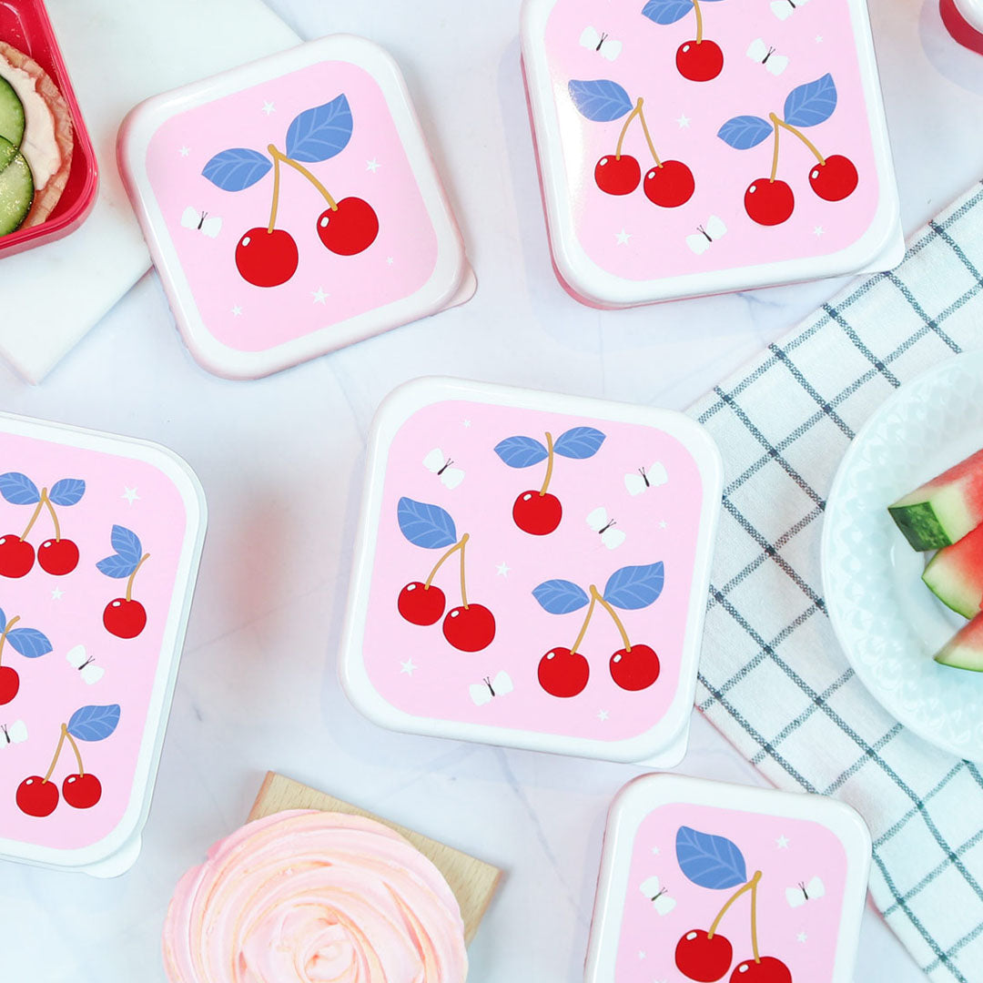 A little lovely company lunchbox set - kersen - 4st
