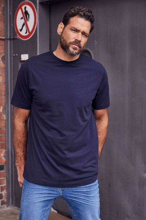 T-Shirt, Basic, Rundhals, gekämmte Baumwolle, bis 8XL