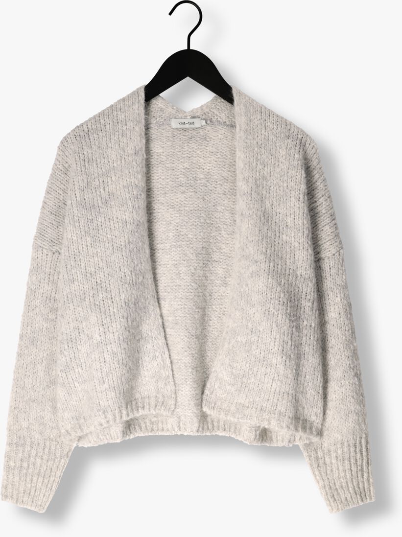 KNIT-TED lichtgrijze knit-ted vest becky