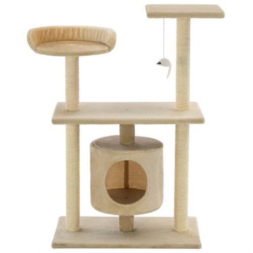 Poste de sisal bege para arranhar