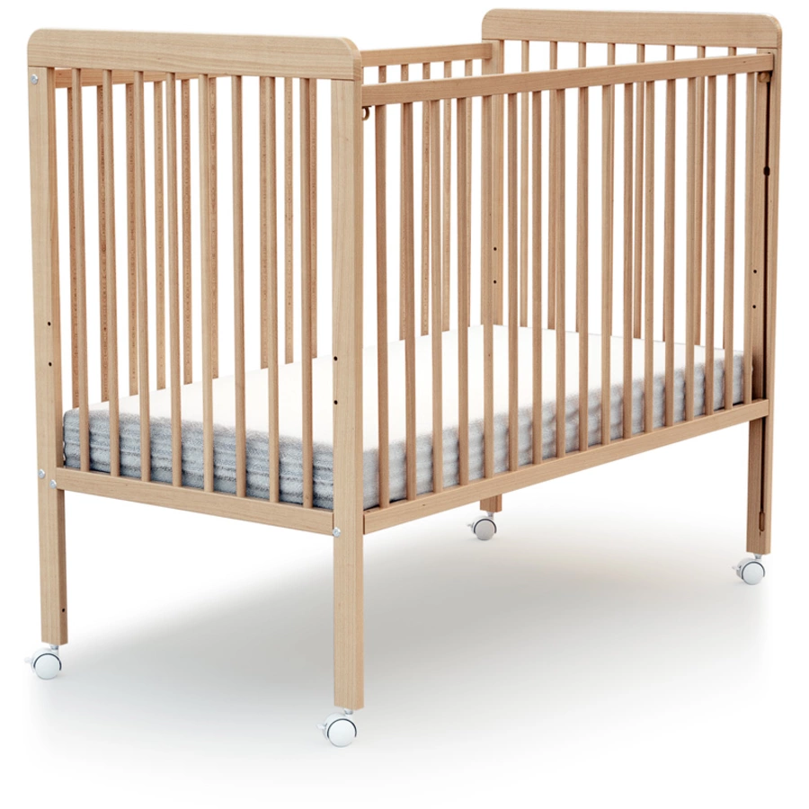 AT4 Babybett ESSENTIAL mit Schiebegitter Buche lackiert 60 x 120 cm