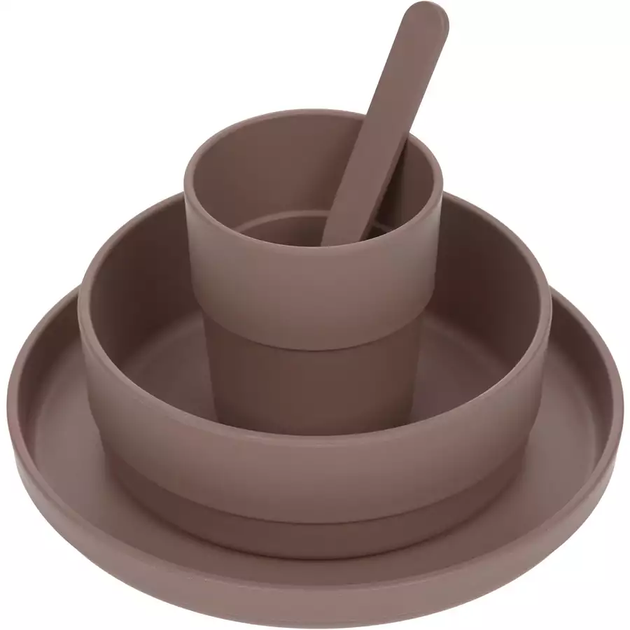 LÄSSIG Geschirrset, Uni choco