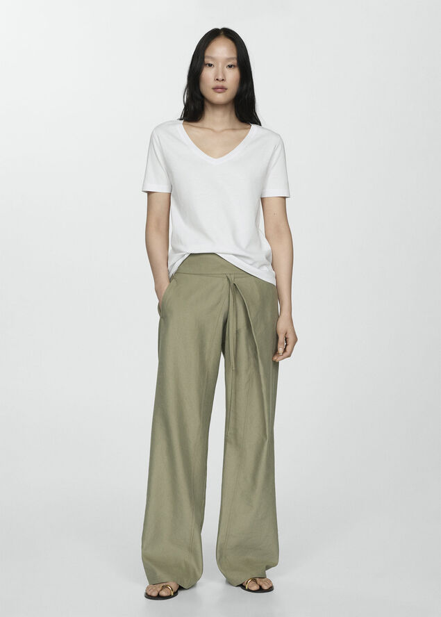 MANGO Short-sleeved cotton t-shirt White