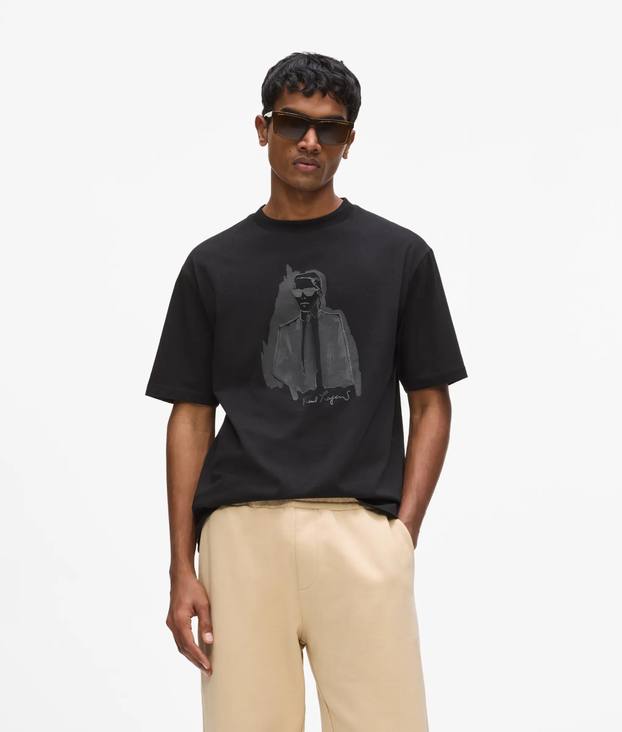Monochroom Karl print T-shirt