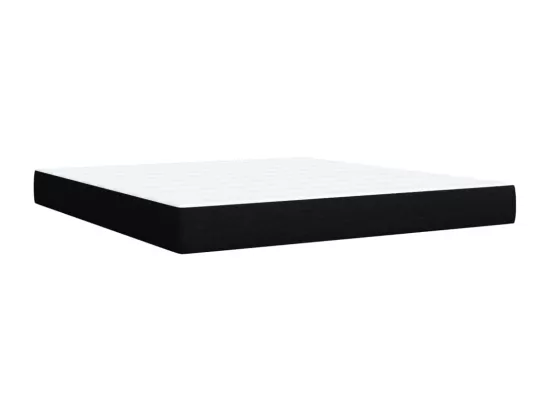 Sommier à lattes de lit avec matelas Noir 180x200 cm Tissu