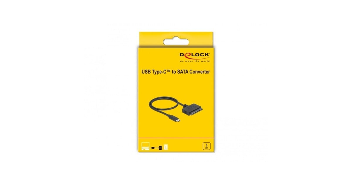 DeLOCKUSB Type-C Converter to 22 pin SATA 6 Gb/s  (Zwart)