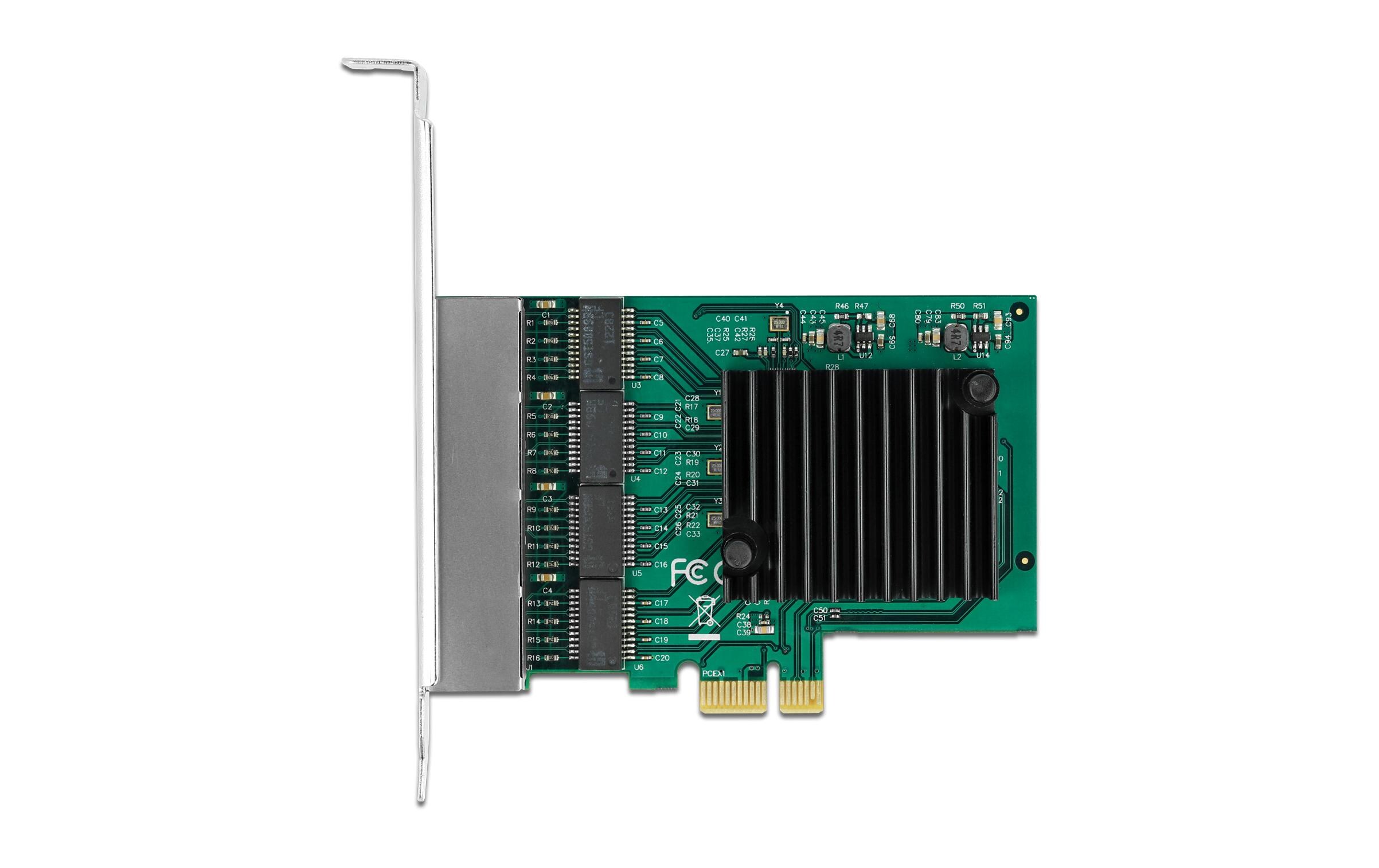 Netzwerkkarte 4x 1Gbps, RTL8111 PCI-Express x1Delock PCI Express x1 Karte 4 x RJ45 Gigabit LAN RTL8111