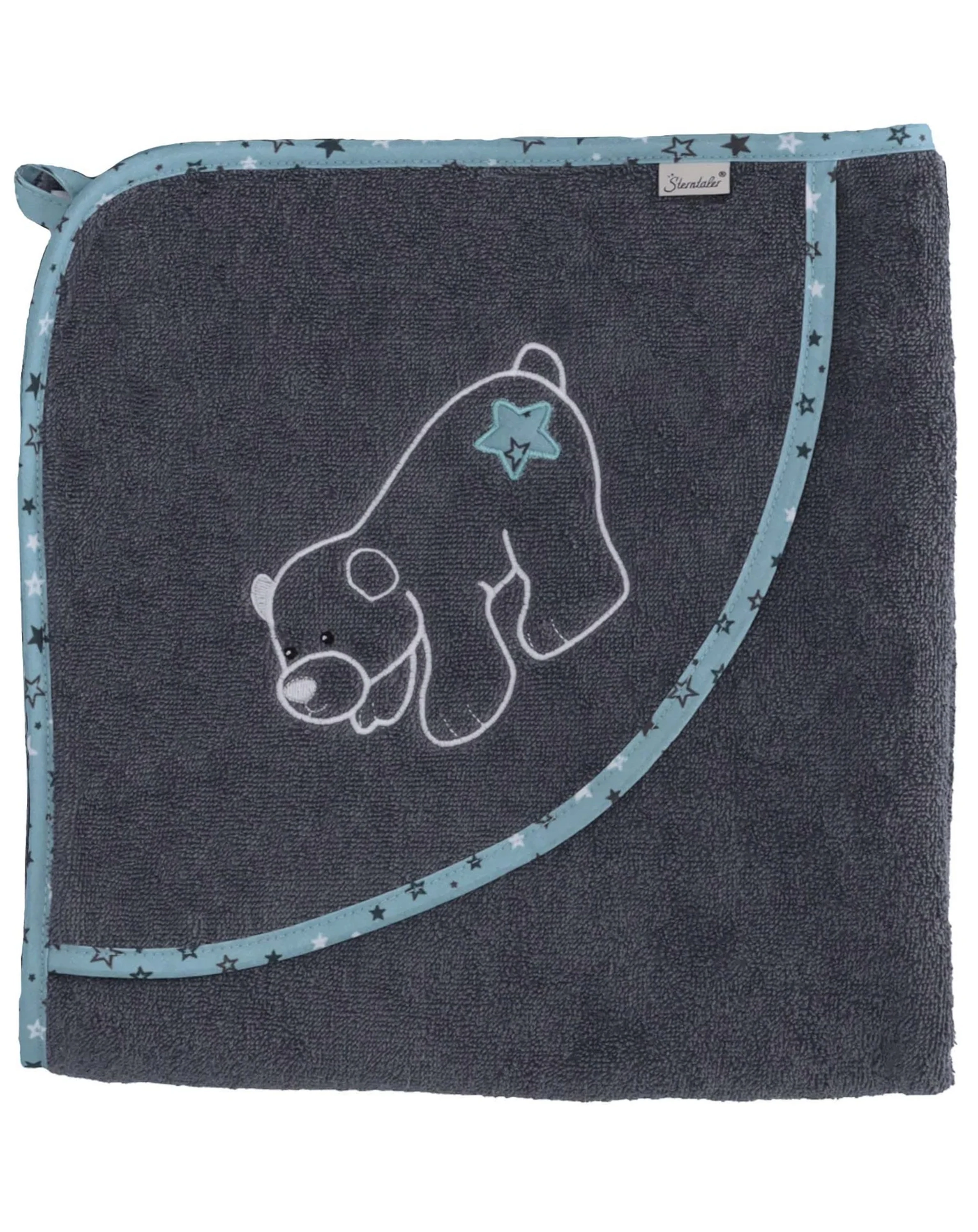 Kapuzen-Badetuch ELIA EISBÄR STAR (100x100) in türkis
