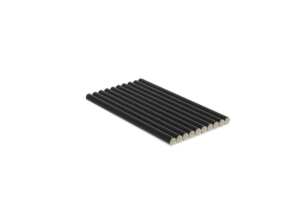Papieren rietjes zwart 150x8mm FSC®Mix BIO
