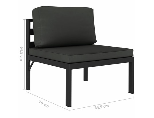 LES TENDANCES - Salon extérieur Salon de jardin-gris-4 places-70x70x64.5-251012