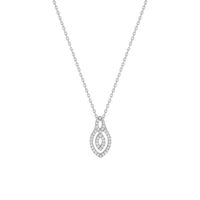 Collier Femme - Oxyde de zirconium - Argent 925 - Longueur : 42 cm