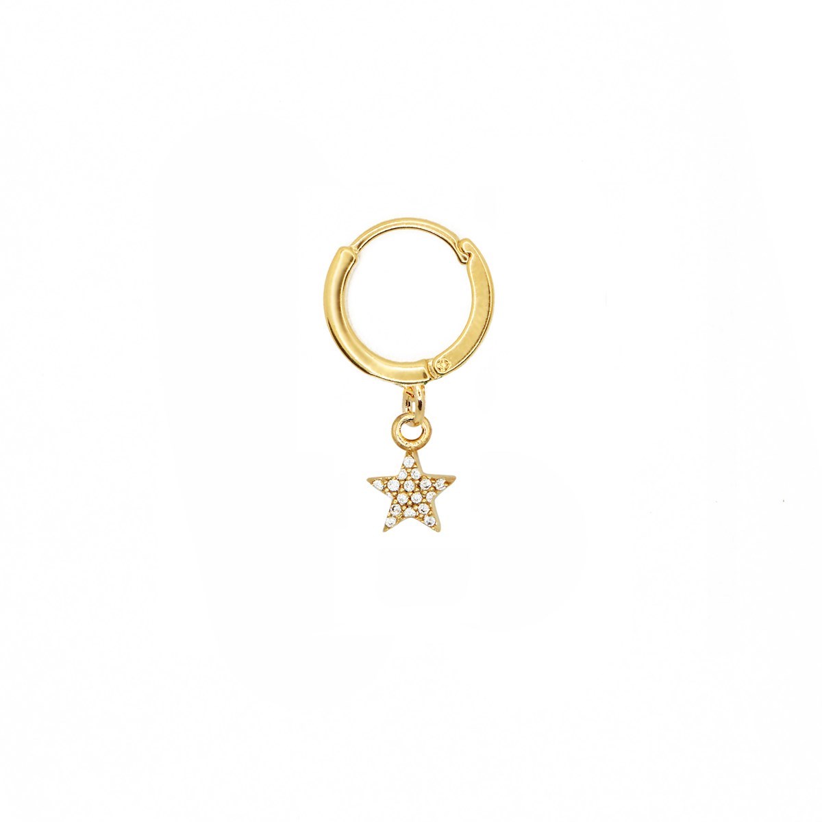 Boucle à l'unité étoile dorée à l'or fin 24k LILY