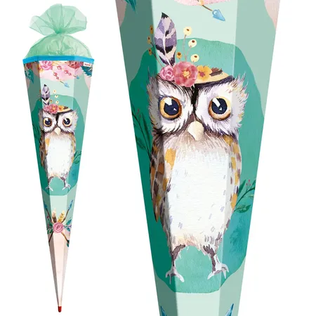 Roth Schultüte Eule Lieselotte mit Tüllverschluss, 85 cm, eckig