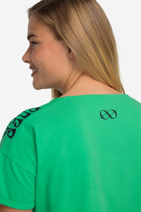 T-Shirt, Langusten-Print, U-Boot-Ausschnitt, Halbarm, OEKO-TEX