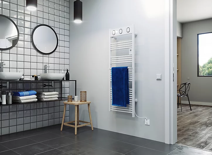 Sèche-serviettes électrique à inertie fluide Sauter Marapi tactile blanc 750W