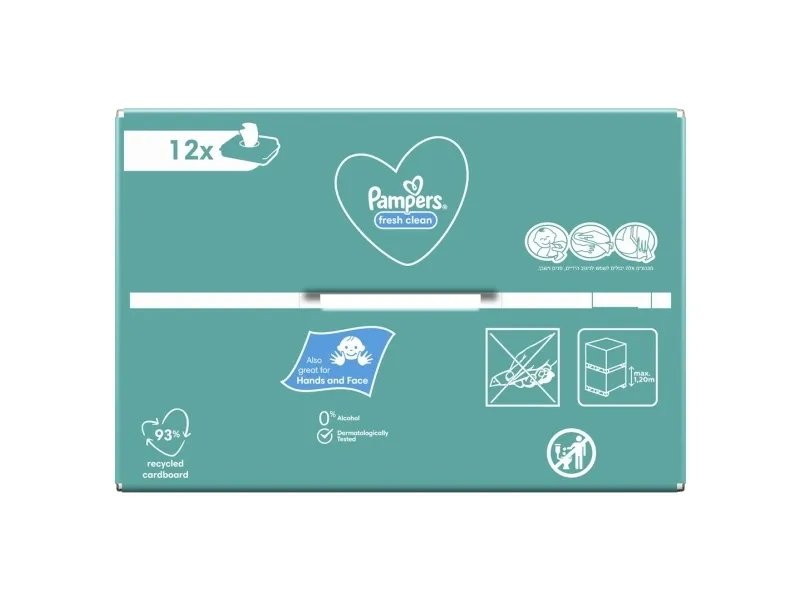 Pampers Fresh Clean - Vådservietter til baby -Dermatologisk testet- Allergivenlig - Neutral pH