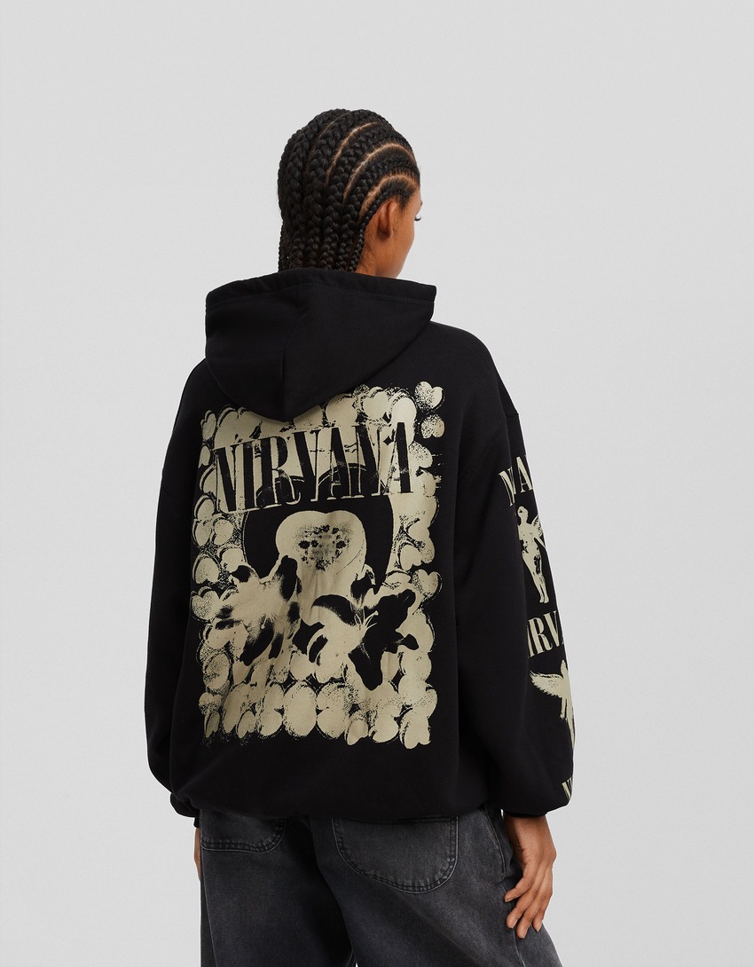 Moletom com capuz estampado do Nirvana