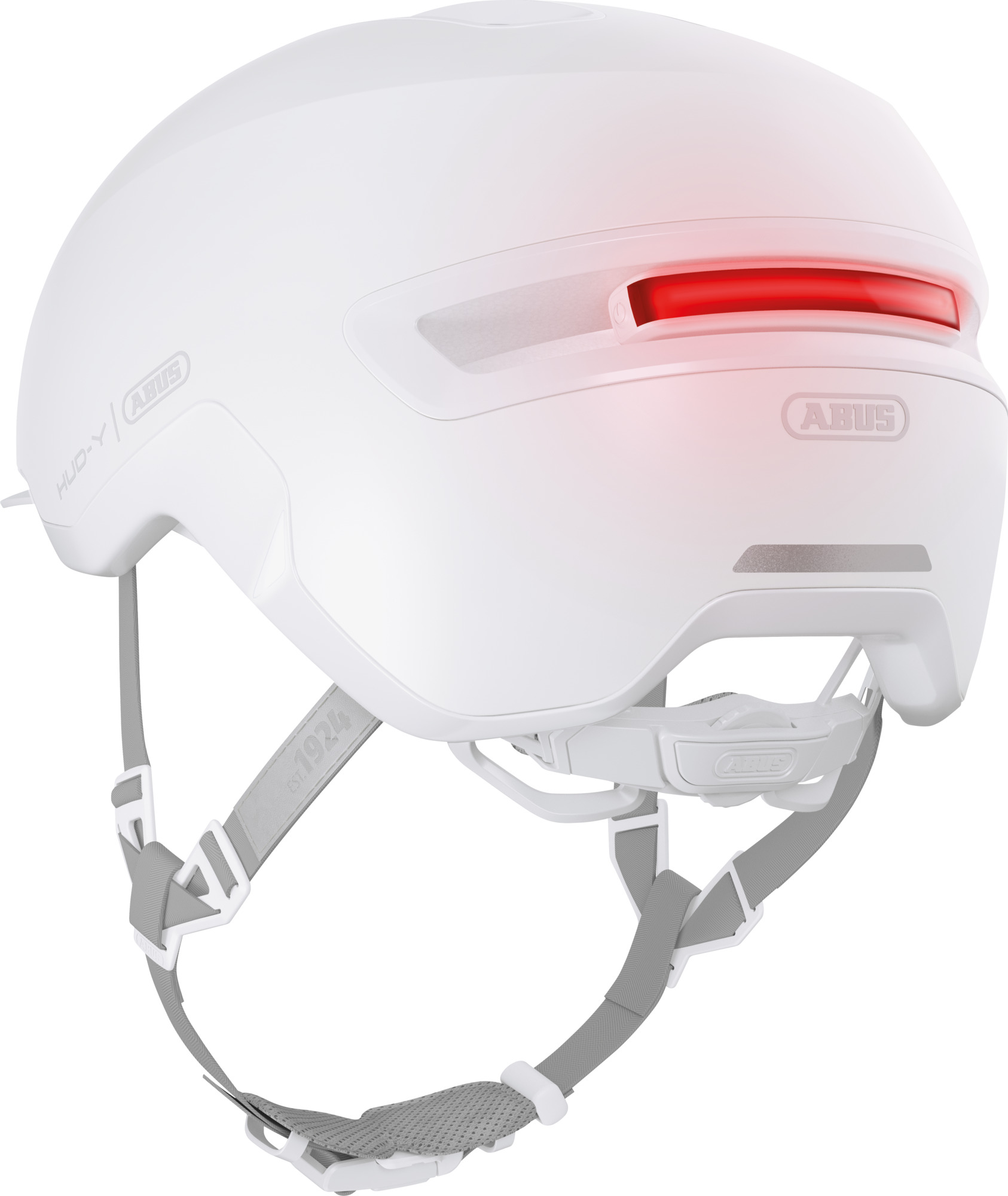 ABUS HUD-Y cykelhjelm LED Pure White