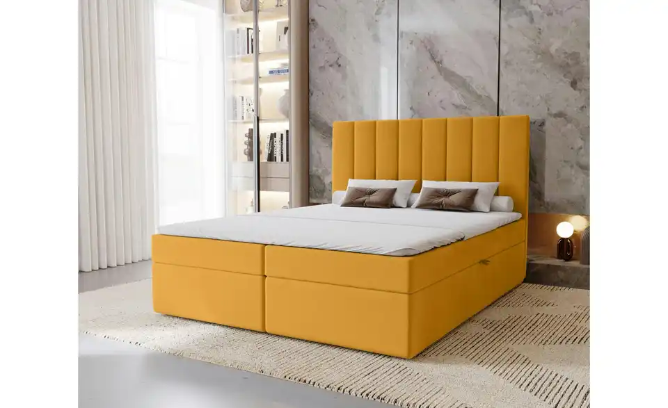 Boxspringbett 122 cm 120x200 cm Gelb