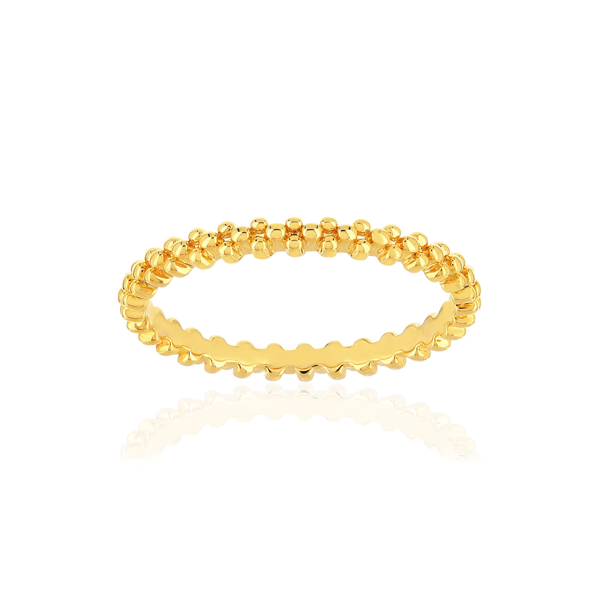 Bague plaqué or style pop corn